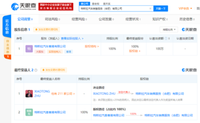 特斯拉合肥新公司正式成立 業務版圖擴展至二手車與電子產品零售